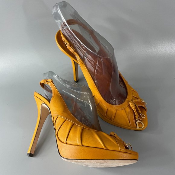 Christian Dior Gipsy Sling-back Heels Camel, 38 - Picture 1 of 13
